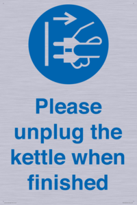Please unplug the kettle when finished